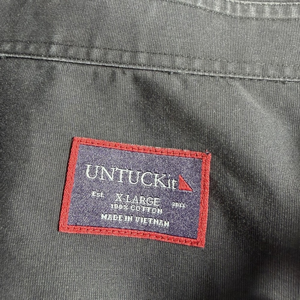 UNTUCKit Men X-Large Button Front Shirt Black Minimalist Business Casual Preppy - Picture 7 of 7